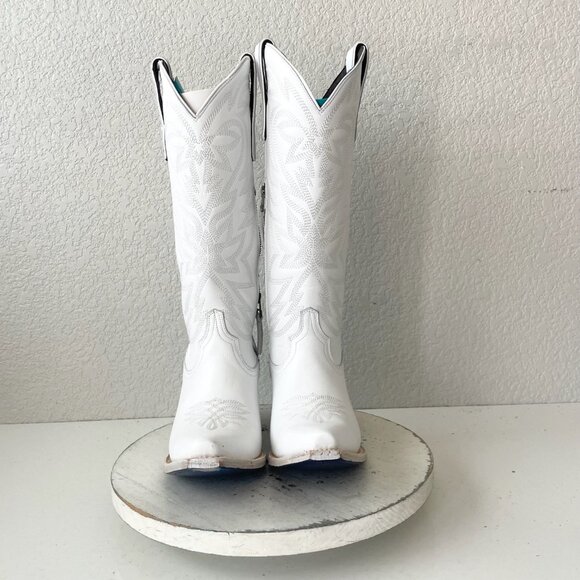 Lane MEGAN MORONEY Smokeshow Womens Cowboy Boots 8 White Western Cowgirl Tall - Picture 5 of 10